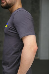 Фото - Чоловіча футболка з патріотичним принтом Intruder у кольорі графіт - Men box