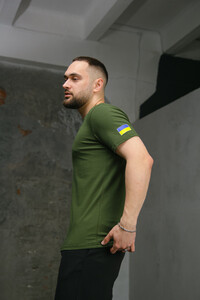Фото - Футболка у кольорі хакі Intruder з патріотичним принтом - Men box