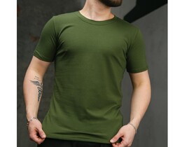 Фото - Однотонна чоловіча футболка від Intruder у кольорі хакі - Men box