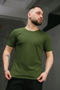 Фото - Однотонная мужская футболка от Intruder в цвете хаки - Men box