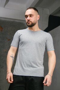 Фото - Бавовняна футболка від бренду Intruder сірого кольору - Men box