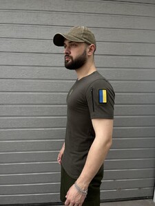 Фото - Військова футболка Intruder кольору хакі з липучками - Men box