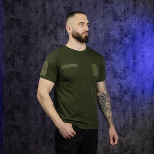 Фото - Однотонна футболка Pobedov Peremoga військова кольору хакі - Men box