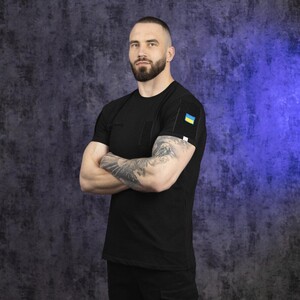 Фото - Военная футболка Pobedov Peremoga однотонная черного цвета - Men box