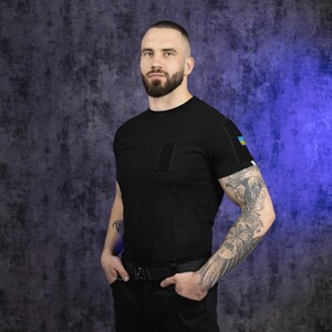 Фото - Военная футболка Pobedov Peremoga однотонная черного цвета - Men box