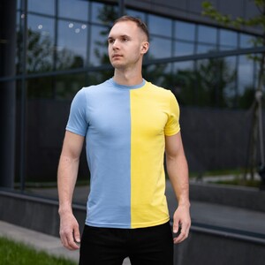 Фото - Желто-голубая футболка Pobedov хлопковая Segmentation В2 - Men box