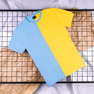 Фото - Желто-голубая футболка Pobedov хлопковая Segmentation В2 - Men box