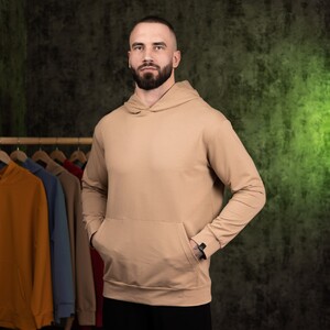 Фото - Базовое худи Pobedov 001 в бежевом цвете - Men box