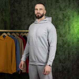 Фото - Спортивне унісекс худі Pobedov 001 сірого кольору - Men box
