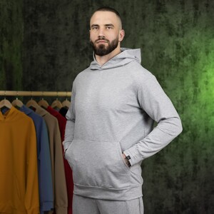 Фото - Спортивне унісекс худі Pobedov 001 сірого кольору - Men box