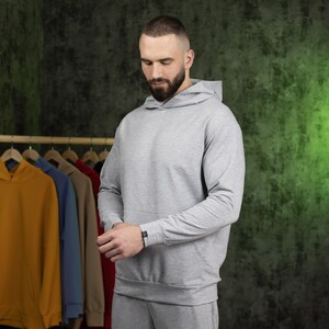 Фото - Спортивне унісекс худі Pobedov 001 сірого кольору - Men box