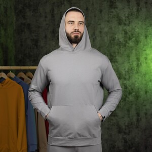 Фото - Кофта с капюшоном Pobedov 001 стального цвета - Men box