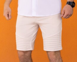 Фото - Бежеві чоловічі шорти Pobedov Frame прямого крою - Men box