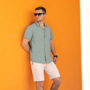 Фото - Бежеві чоловічі шорти Pobedov Frame прямого крою - Men box