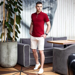 Фото - Бежеві чоловічі шорти Pobedov Frame прямого крою - Men box