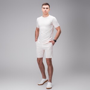 Фото - Бавовняні шорти світло-бежевого кольору Pobedov Nebo - Men box