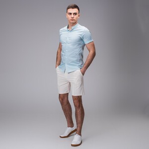 Фото - Бавовняні шорти світло-бежевого кольору Pobedov Nebo - Men box