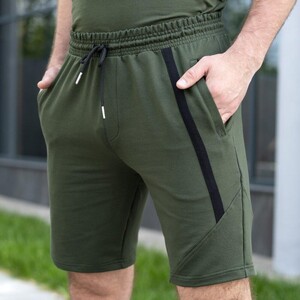 Фото - Трикотажні шорти кольору хакі від бренду Pobedov Zorro - Men box