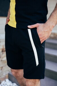 Фото - Літні чорні шорти з білою вставкою Pobedov Zorro - Men box