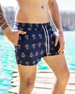 Фото - Шорти для плавання Pobedov Pool day Cherepakhy темно-сині - Men box