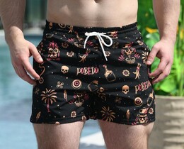 Фото - Шорты-плавки черного цвета Pobedov Pool day Totem - Men box