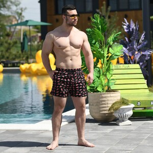 Фото - Купальні шорти чоловічі Pobedov Pool day Аrbuz чорного кольору - Men box