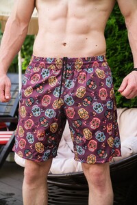 Фото - Пляжні шорти з черепами Pobedov Vocation Cherepy Burgundy - Men box