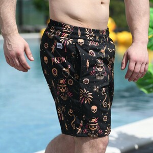 Фото - Чорні пляжні шорти Pobedov Vocation Totem - Men box