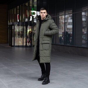Фото - Чоловіча куртка-пальто Pobedov Tank кольору хакі - Men box