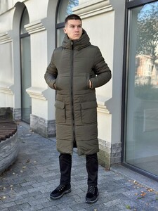 Фото - Чоловіча куртка-пальто Pobedov Tank кольору хакі - Men box