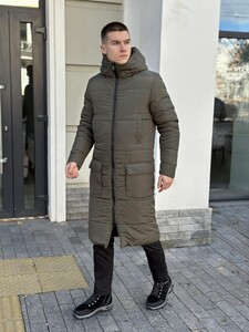 Фото - Чоловіча куртка-пальто Pobedov Tank кольору хакі - Men box