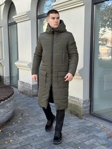 Фото - Чоловіча куртка-пальто Pobedov Tank кольору хакі - Men box