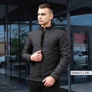 Фото - Стьобана чорна куртка від бренду Pobedov Vpevnenist - Men box