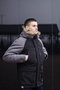 Фото - Чоловіча чорно-сіра парка Pobedov seniora udacha - Men box
