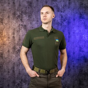 Фото - Военная футболка поло Pobedov Loft цвета хаки - Men box