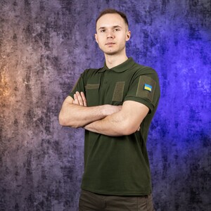 Фото - Военная футболка поло Pobedov Loft цвета хаки - Men box