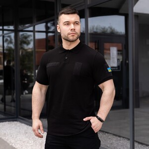 Фото - Военное поло от Pobedov Loft черного цвета - Men box