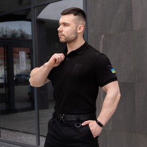 Фото - Военное поло от Pobedov Loft черного цвета - Men box