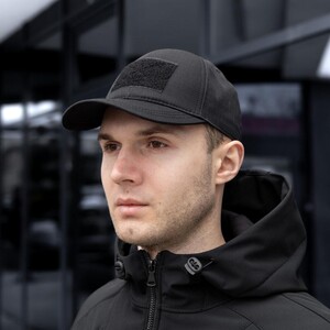 Фото - Однотонна тактична кепка Pobedov у чорному кольорі - Men box