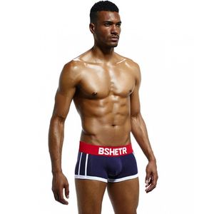 Фото - Чоловічі труси Bshetr сині з білою окантовкою - Men box