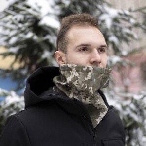 Фото - Бафф піксель Soft shell для чоловіків Pobedov утеплений кольору хакі - Men box