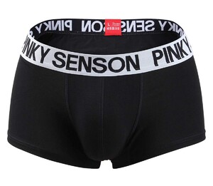 Фото - Труси хіпси Pinky Senson однотонні чорного кольору з білою резинкою - Men box