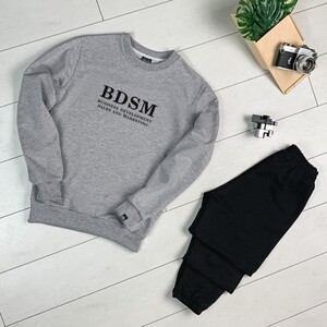 Фото - Хлопковый серый свитшот Pobedov с логотипом BDSM - Men box