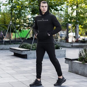 Фото - Зимове чорне худі Pobedov з білим принтом I'M UKRAINIAN - Men box