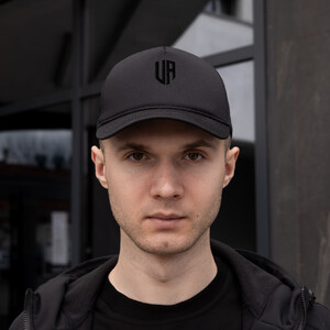 Фото - Бейсболка Pobedov Trucker Cotton черная с вышивкой UA - Men box