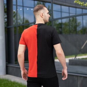 Фото - Черно-красная футболка Pobedov Segmentation В2 хлопковая - Men box