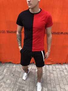 Фото - Черно-красная футболка Pobedov Segmentation В2 хлопковая - Men box