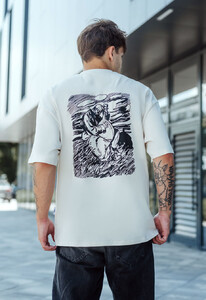 Фото - Футболка молочна "Бандурист" Staff ua oversize - Men box