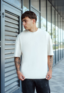 Фото - Однотонная молочная футболка Staff milk oversize - Men box