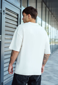 Фото - Однотонная молочная футболка Staff milk oversize - Men box